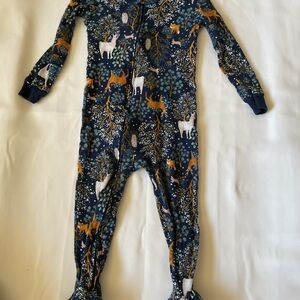 Carter's Navy Animal Print Footie Pajama